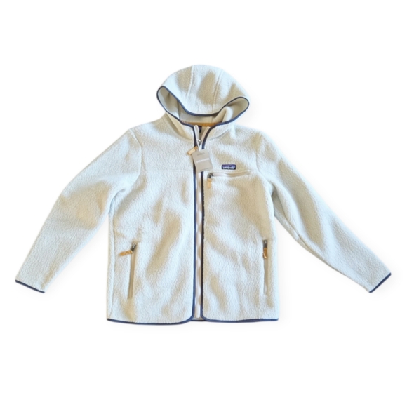 Patagonia Women's Retro Pile Fleece Warm Zipper Pockets Hoody Size Large - Picture 4 of 12